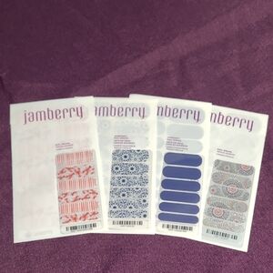 Jamberry Nail Wraps - Red and Blue Designs - Lot Of 4 Sheets